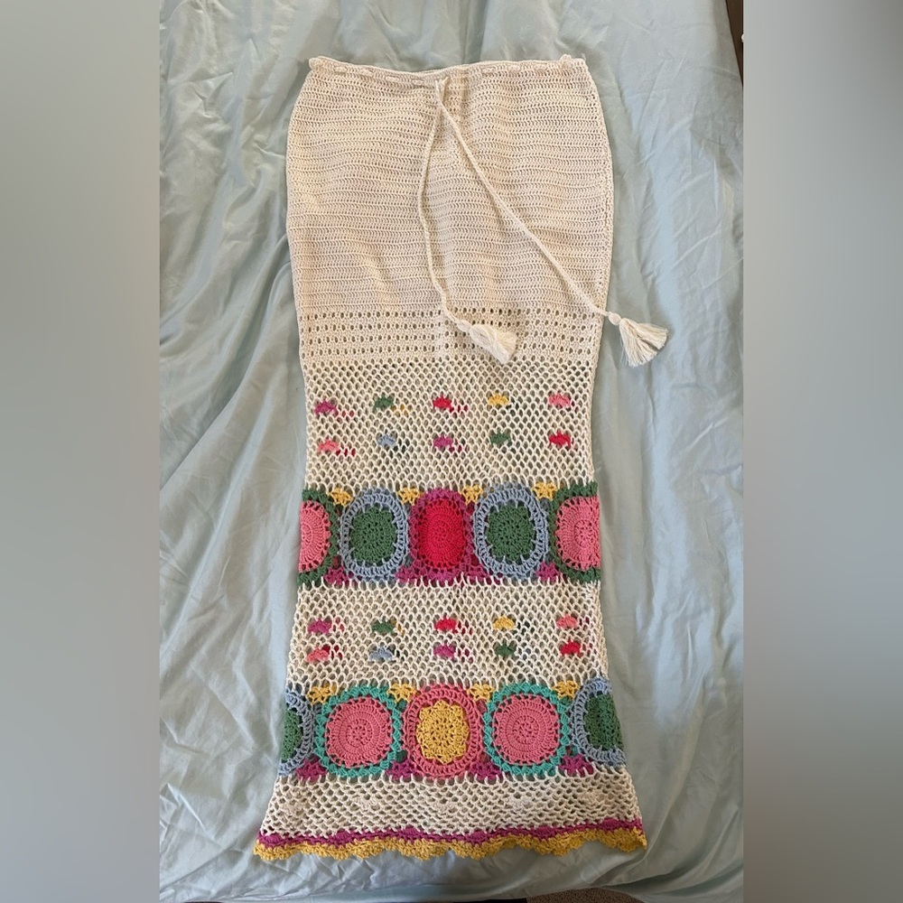 Spell and The Gypsy Let the Sunshine In Crochet Skirt- Rainbow Size M